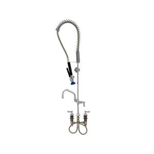 Fisher 36587 - STAINLESS STEEL SPRING PRERINSE WITH WIDESPREAD CONTROL VALVE,16-inch RISER, 30-inch HOSE, WALL BRACKET, ULTRA SPRAY VALVE, ADDONFAUCET WITH 8-inch SWING SPOUT & INLINE VACUUM BREAKER