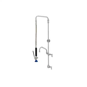 Fisher 37494 - STAINLESS STEEL SWIVEL PRERINSE WITH SINGLE BACKSPLASH CONTROLVALVE, 25-inch RISER, 15-inch HOSE, WALL BRACKET, ULTRA SPRAY VALVE &ADDON FAUCET WITH 10-inch SWING SPOUT