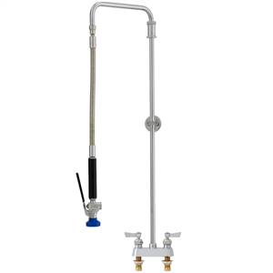 Fisher 38075 - STAINLESS STEEL SWIVEL PRERINSE WITH 4-inch DECK CONTROL VALVE, 31-inch RISER, 15-inch HOSE, WALL BRACKET & ULTRA SPRAY VALVE
