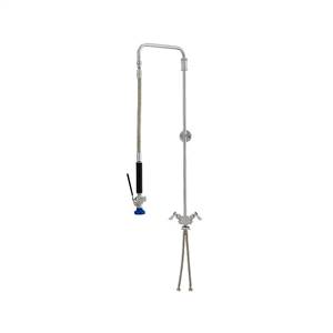 Fisher 38229 - STAINLESS STEEL SWIVEL PRERINSE WITH SINGLE DECK DUAL CONTROLVALVE, 31-inch RISER, 15-inch HOSE, WALL BRACKET & ULTRA SPRAY VALVE