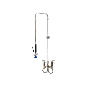 Fisher 38466 - STAINLESS STEEL SWIVEL PRERINSE WITH WIDESPREAD CONTROL VALVE, 31-inch RISER, 15-inch HOSE, WALL BRACKET & ULTRA SPRAY VALVE