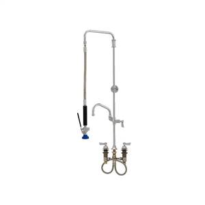 Fisher 38482 - STAINLESS STEEL SWIVEL PRERINSE WITH WIDESPREAD CONTROL VALVE,25-inch RISER, 15-inch HOSE, WALL BRACKET, ULTRA SPRAY VALVE & ADDONFAUCET WITH 8-inch SWING SPOUT