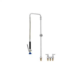 Fisher 38539 - STAINLESS STEEL SWIVEL PRERINSE WITH DECK BASE & 4-inch REMOTE VALVE, 31-inch RISER, 15-inch HOSE, WALL BRACKET & ULTRA SPRAY VALVE