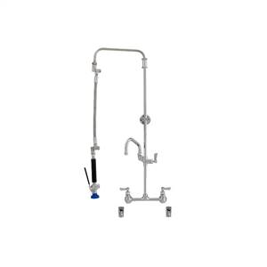 Fisher 39616 - STAINLESS STEEL ULTRA PRERINSE WITH 8-inch BACKSPLASH WITH ELBOWSCONTROL VALVE, 25-inch RISER, 12-inch HOSE, WALL BRACKET, ULTRA SPRAYVALVE & ADDON FAUCET WITH 8-inch SWING SPOUT