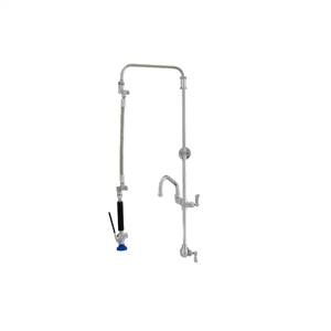 Fisher 40606 - STAINLESS STEEL ULTRA PRERINSE WITH SINGLE BACKSPLASH CONTROLVALVE, 25-inch RISER, 12-inch HOSE, WALL BRACKET, ULTRA SPRAY VALVE &ADDON FAUCET WITH 8-inch SWING SPOUT