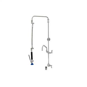 Fisher 40932 - STAINLESS STEEL ULTRA PRERINSE WITH SINGLE BACKSPLASH WITH ELBOWCONTROL VALVE, 25-inch RISER, 12-inch HOSE, WALL BRACKET, ULTRA SPRAYVALVE & ADDON FAUCET WITH 8-inch SWING SPOUT