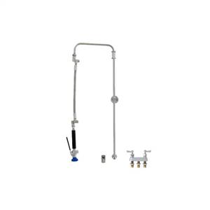Fisher 41122 - STAINLESS STEEL ULTRA PRERINSE WITH BACKSPLASH WITH ELBOW BASE &4-inch REMOTE VALVE, 31-inch RISER, 12-inch HOSE, WALL BRACKET & ULTRA SPRAYVALVE