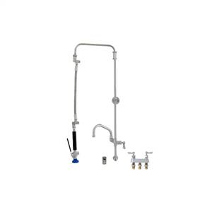 Fisher 41327 - STAINLESS STEEL ULTRA PRERINSE WITH BACKSPLASH WITH ELBOW BASE &4-inch REMOTE VALVE, 25-inch RISER, 12-inch HOSE, WALL BRACKET, ULTRA SPRAYVALVE & ADDON FAUCET WITH 16-inch SWING SPOUT