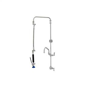 Fisher 41483 - STAINLESS STEEL ULTRA PRERINSE WITH SINGLE WALL CONTROL VALVE, 31-inch RISER, 12-inch HOSE, WALL BRACKET & ULTRA SPRAY VALVEFAUCET WITH 6-inch SWING SPOUT