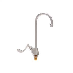 Fisher - 46833 - Single Deck Mount Faucet - 6-inch Rigid Gooseneck Spout, Wristblade Handles