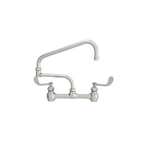 Fisher - 48674 - 8-inch Backsplash Mounted Faucet EZ - 13-inch Double Swing Spout, Wristblade Handles