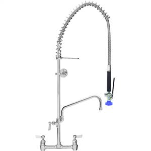 Fisher - 48887 - Spring Style Pre-Rinse Faucet - 8-inch Backsplash Mounted, Wall Bracket, 6-inch Add-On Faucet Spout