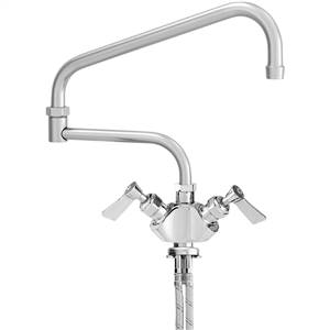 Fisher - 52841 - Single Deck Mounted Faucet, Dual Control, 17-inch Double Jointed Swing Spout and Lever Handles 
