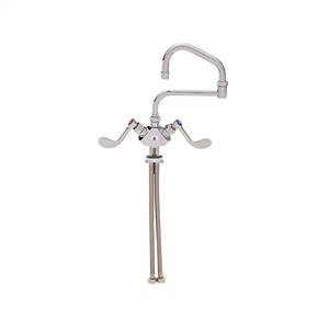 Fisher - 57363 - Single Deck Mounted Faucet, Dual Control, 21-inch Double Jointed Swing Spout and Wrist Handles 