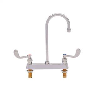 Fisher - 90751 - 8-inch Deck Mounted Faucet - 12-inch Swivel Gooseneck Spout, Wristblade Handles