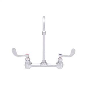 Fisher - 93785 - 8-inch Adjustable Wall Mounted Faucet - 12-inch Swivel Gooseneck Spout, Wristblade Handles