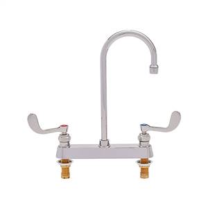 Fisher - 97489 - 8-inch Deck Mounted Faucet - 12-inch Rigid Gooseneck Spout, Wristblade Handles