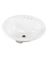 Gerber 12-854-09 S-Rim Lavatory 21.5"X18.25" Oval 4" Centers (Biscuit)