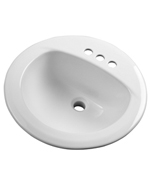 Gerber - MAXWELL S-RIM LAVATORY FAUCET 19-inch ROUND 8-inch C WHT TRAPEZOID CTN