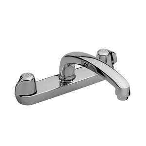 Gerber 42-426 Gerber Classics 2 handle Kitchen Faucet Deck Plate Mounted W/ Metal Handles & Tubular Spout 2.2gpm (Chrome)