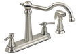 Gerber 42-806-SS Brianne™ Traditional Two Handle Kitchen Faucet with Side Spray, Stainless Steel Finish