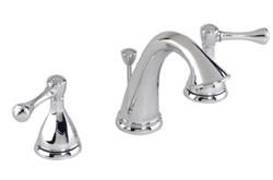 Gerber 43-371 Abigail™ Two Handle Widespread Lavatory Faucet, Chrome Finish with adjustable centers from 8-12 inch and brass pop-up drain.