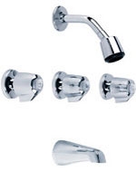 Gerber 48-031-81-83 Gerber Classics Three Handle Sliding Sleeve Escutcheon Tub & Shower Fitting with Sweat Connections & Slip Spout 2.0gpm Chrome