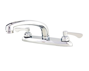 Gerber C4-440-19 Commercial 2H Kitchen Faucet w/ Lever Handles & w/out Spray 1.75gpm Chrome