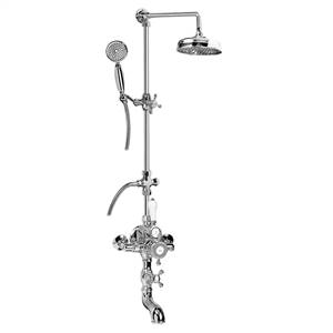 Graff CD4.12-C2S-PC Adley Exposed Thermostatic Tub and Shower System - w/Metal Handshower Handle, Polished Chrome
