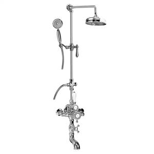 Graff CD4.12-LM34S-SN Adley Exposed Thermostatic Tub and Shower System - w/Metal Handshower Handle, Steelnox (Satin Nickel)