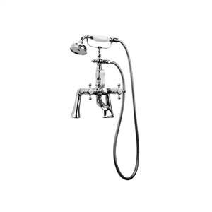 Graff - G-3890-C2-ABN - Canterbury Collection Exposed Deck-Mounted Tub Filler with Handshower Set