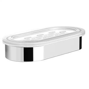 Graff G-9402-PC Phase/Terra Oval Soap Dish and Holder, Polished Chrome