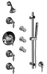 Graff - GA1.2-LM14S-SN-T - Topaz Traditional Thermostatic Set with Handshower and Body Sprays- Trim Only