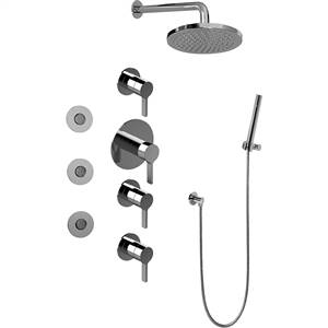 Graff GB1.122A-LM46S-BNi-T Full Thermostatic Shower System - Trim Only , Brushed Nickel 