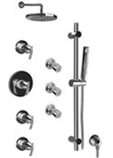 Graff - GB1.2-LM24S-SN-T - Tranquility Contemporary Thermostatic Set with Handshower and Body Sprays- Trim Only