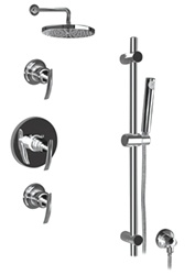 Graff - GB2.0-LM24S-SN-T - Tranquility Contemporary Round Thermostatic Set with Handshower- Trim Only