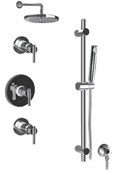Graff - GB2.0-LM27S-BN-T - Tango Contemporary Round Thermostatic Set with Handshower- Trim Only