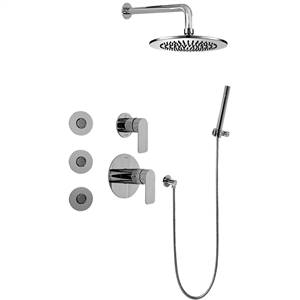 Graff GB5.122A-LM42S-SN-T - Full Thermostatic Shower System with Transfer Valve (Trim Only), Steelnox (Satin Nickel)