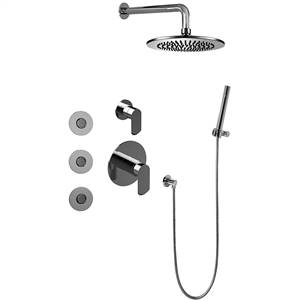 Graff GB5.122A-LM45S-PC Full Thermostatic Shower System w/Diverter Valve, Polished Chrome