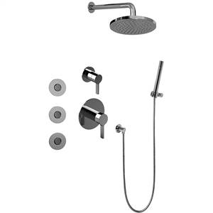 Graff GB5.122A-LM46S-PC Full Thermostatic Shower System w/Diverter Valve, Polished Chrome