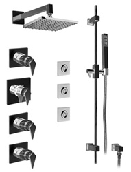 Graff - GC1.1-LM23S-PC-T - Stealth Contemporary Thermostatic Set with Handshower and Flush Mount Body Sprays- Trim Only