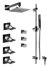 Graff - GC1.2-C14S-SN-T - Targa Contemporary Thermostatic Set with Handshower and Body Sprays- Trim Only