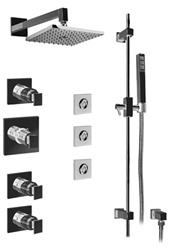 Graff - GC1.2-LM31S-BN-T - Solar Contemporary Thermostatic Set with Handshower and Body Sprays- Trim Only