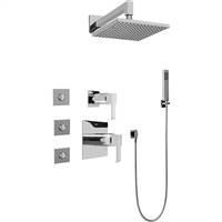 Graff GC5.122A-LM38S-PC Full Thermostatic Shower System with Transfer Valve (Rough & Trim), Polished Chrome