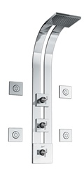 Graff - GD2.0-C9S-PC - Immersion Square Thermostatic Ski Shower Set with Body Sprays