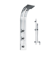 Graff - GD2.1-C9S-SN-T - Immersion Square Thermostatic Ski Shower Set with Handshower- Trim Only