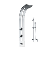Graff - GD2.1-LM31S-PC-T - Solar Square Thermostatic Ski Shower Set with Handshower- Trim Only