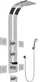 Graff GE1.130A - Square Thermostatic Ski Shower Set w/Body Sprays & Handshower (Rough & Trim)