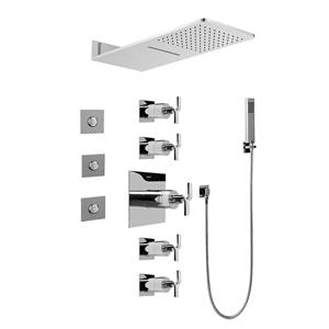 Graff GH1.123A-C9S-PC Full Square Thermostatic Shower System, Polished Chrome