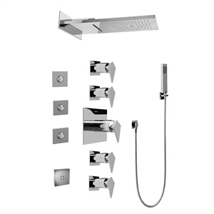 Graff GH1.124A-LM23S-PC-T Full Square LED Thermostatic Shower System - Trim, Polished Chrome